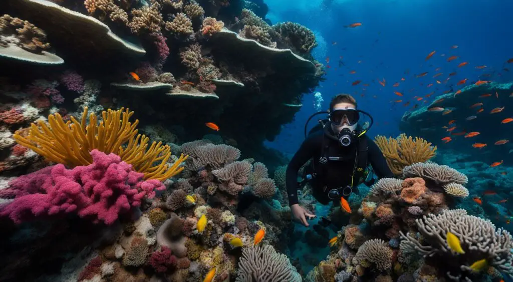 diving at a famous reef