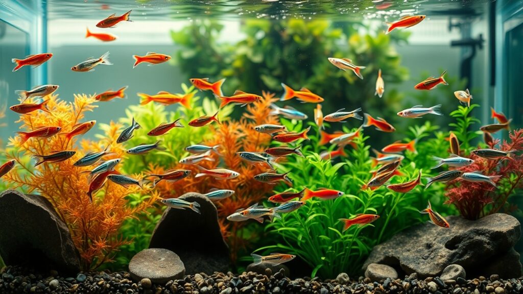 Beautiful guppy community in the Fish Tank
