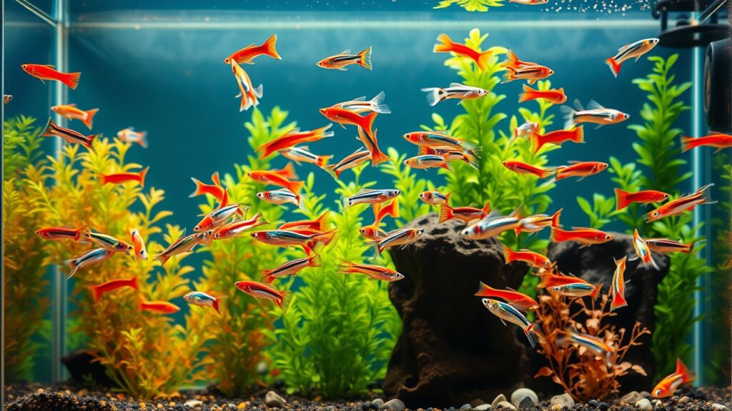 Beautiful guppy community in the Fish Tank
